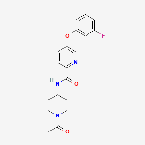 molecular formula C19H20FN3O3 B7240232 N-(1-acetylpiperidin-4-yl)-5-(3-fluorophenoxy)pyridine-2-carboxamide 