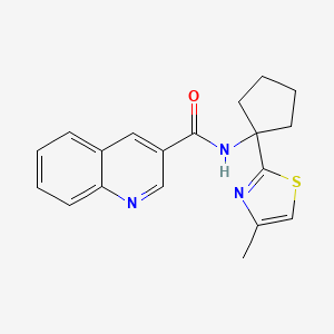 molecular formula C19H19N3OS B7240315 N-[1-(4-methyl-1,3-thiazol-2-yl)cyclopentyl]quinoline-3-carboxamide 