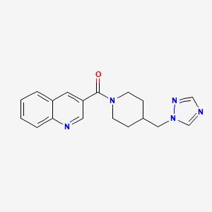 molecular formula C18H19N5O B7240393 Quinolin-3-yl-[4-(1,2,4-triazol-1-ylmethyl)piperidin-1-yl]methanone 