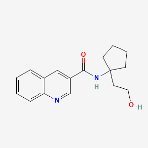 molecular formula C17H20N2O2 B7240398 N-[1-(2-hydroxyethyl)cyclopentyl]quinoline-3-carboxamide 