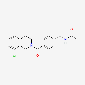 molecular formula C19H19ClN2O2 B7240441 N-[[4-(8-chloro-3,4-dihydro-1H-isoquinoline-2-carbonyl)phenyl]methyl]acetamide 