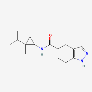 molecular formula C15H23N3O B7240466 N-(2-methyl-2-propan-2-ylcyclopropyl)-4,5,6,7-tetrahydro-1H-indazole-5-carboxamide 