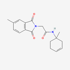 molecular formula C18H20N2O3 B7240528 N-(1-methylcyclohex-3-en-1-yl)-2-(5-methyl-1,3-dioxoisoindol-2-yl)acetamide 