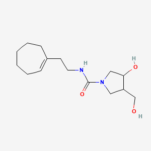 molecular formula C15H26N2O3 B7240622 N-[2-(cyclohepten-1-yl)ethyl]-3-hydroxy-4-(hydroxymethyl)pyrrolidine-1-carboxamide 