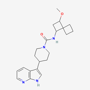 molecular formula C21H28N4O2 B7240673 N-(3-methoxyspiro[3.3]heptan-1-yl)-4-(1H-pyrrolo[2,3-b]pyridin-3-yl)piperidine-1-carboxamide 