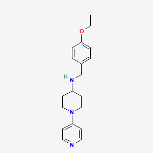molecular formula C19H25N3O B7240748 N-[(4-ethoxyphenyl)methyl]-1-pyridin-4-ylpiperidin-4-amine 