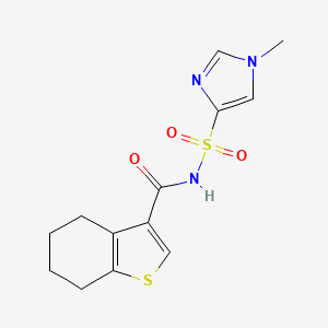 molecular formula C13H15N3O3S2 B7240761 N-(1-methylimidazol-4-yl)sulfonyl-4,5,6,7-tetrahydro-1-benzothiophene-3-carboxamide 
