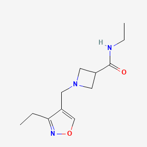 molecular formula C12H19N3O2 B7240884 N-ethyl-1-[(3-ethyl-1,2-oxazol-4-yl)methyl]azetidine-3-carboxamide 