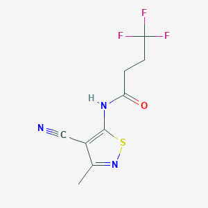 molecular formula C9H8F3N3OS B7241018 N-(4-cyano-3-methyl-1,2-thiazol-5-yl)-4,4,4-trifluorobutanamide 