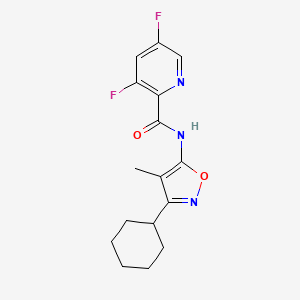 molecular formula C16H17F2N3O2 B7241056 N-(3-cyclohexyl-4-methyl-1,2-oxazol-5-yl)-3,5-difluoropyridine-2-carboxamide 