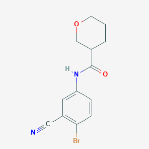 molecular formula C13H13BrN2O2 B7241091 N-(4-bromo-3-cyanophenyl)oxane-3-carboxamide 