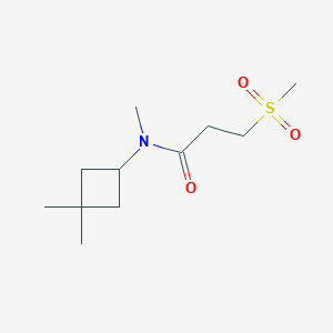 molecular formula C11H21NO3S B7241150 N-(3,3-dimethylcyclobutyl)-N-methyl-3-methylsulfonylpropanamide 
