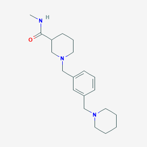 molecular formula C20H31N3O B7241196 N-methyl-1-[[3-(piperidin-1-ylmethyl)phenyl]methyl]piperidine-3-carboxamide 
