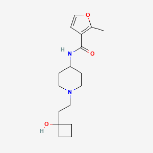 molecular formula C17H26N2O3 B7241213 N-[1-[2-(1-hydroxycyclobutyl)ethyl]piperidin-4-yl]-2-methylfuran-3-carboxamide 