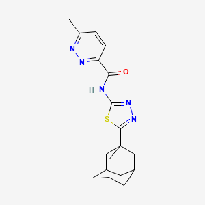 molecular formula C18H21N5OS B7241220 N-[5-(1-adamantyl)-1,3,4-thiadiazol-2-yl]-6-methylpyridazine-3-carboxamide 