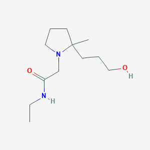 molecular formula C12H24N2O2 B7241273 N-ethyl-2-[2-(3-hydroxypropyl)-2-methylpyrrolidin-1-yl]acetamide 