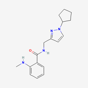 molecular formula C17H22N4O B7241404 N-[(1-cyclopentylpyrazol-3-yl)methyl]-2-(methylamino)benzamide 