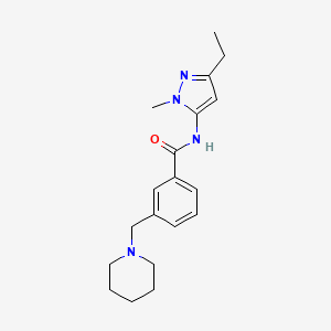 molecular formula C19H26N4O B7241419 N-(5-ethyl-2-methylpyrazol-3-yl)-3-(piperidin-1-ylmethyl)benzamide 