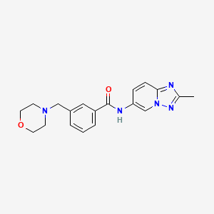 molecular formula C19H21N5O2 B7241468 N-(2-methyl-[1,2,4]triazolo[1,5-a]pyridin-6-yl)-3-(morpholin-4-ylmethyl)benzamide 