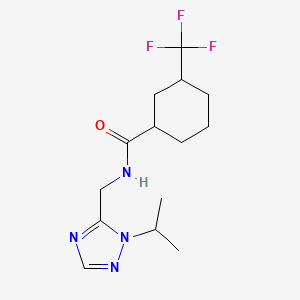 molecular formula C14H21F3N4O B7241477 N-[(2-propan-2-yl-1,2,4-triazol-3-yl)methyl]-3-(trifluoromethyl)cyclohexane-1-carboxamide 