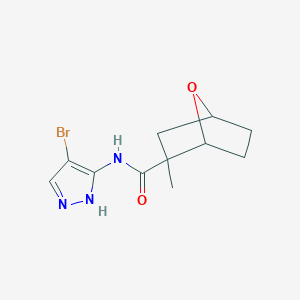 molecular formula C11H14BrN3O2 B7241513 N-(4-bromo-1H-pyrazol-5-yl)-2-methyl-7-oxabicyclo[2.2.1]heptane-2-carboxamide 