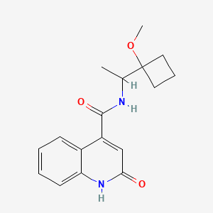 molecular formula C17H20N2O3 B7241720 N-[1-(1-methoxycyclobutyl)ethyl]-2-oxo-1H-quinoline-4-carboxamide 