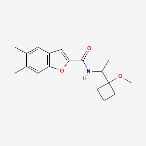 molecular formula C18H23NO3 B7241753 N-[1-(1-methoxycyclobutyl)ethyl]-5,6-dimethyl-1-benzofuran-2-carboxamide 