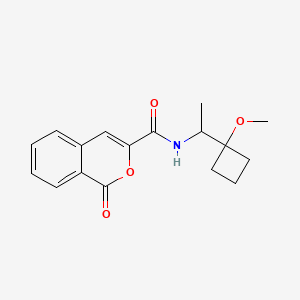 molecular formula C17H19NO4 B7241759 N-[1-(1-methoxycyclobutyl)ethyl]-1-oxoisochromene-3-carboxamide 