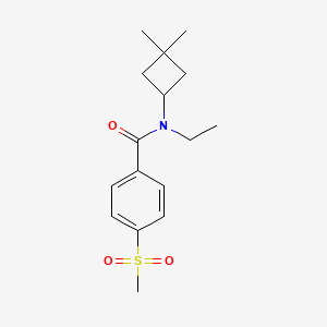 molecular formula C16H23NO3S B7241802 N-(3,3-dimethylcyclobutyl)-N-ethyl-4-methylsulfonylbenzamide 