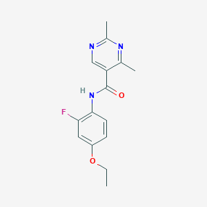 molecular formula C15H16FN3O2 B7241841 N-(4-ethoxy-2-fluorophenyl)-2,4-dimethylpyrimidine-5-carboxamide 