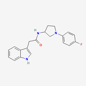 molecular formula C20H20FN3O B7241896 N-[1-(4-fluorophenyl)pyrrolidin-3-yl]-2-(1H-indol-3-yl)acetamide 