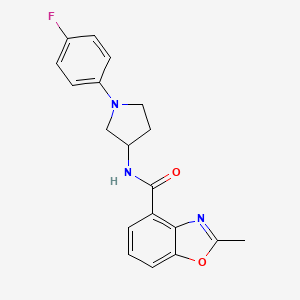 molecular formula C19H18FN3O2 B7241901 N-[1-(4-fluorophenyl)pyrrolidin-3-yl]-2-methyl-1,3-benzoxazole-4-carboxamide 