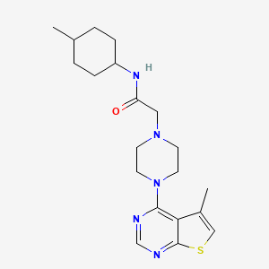 molecular formula C20H29N5OS B7242059 N-(4-methylcyclohexyl)-2-[4-(5-methylthieno[2,3-d]pyrimidin-4-yl)piperazin-1-yl]acetamide 