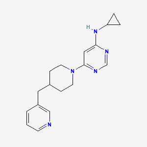 molecular formula C18H23N5 B7242128 N-cyclopropyl-6-[4-(pyridin-3-ylmethyl)piperidin-1-yl]pyrimidin-4-amine 