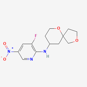 molecular formula C13H16FN3O4 B7242129 N-(2,6-dioxaspiro[4.5]decan-9-yl)-3-fluoro-5-nitropyridin-2-amine 
