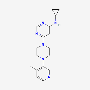 molecular formula C17H22N6 B7242159 N-cyclopropyl-6-[4-(4-methylpyridin-3-yl)piperazin-1-yl]pyrimidin-4-amine 