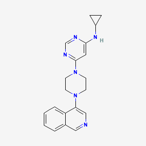 molecular formula C20H22N6 B7242162 N-cyclopropyl-6-(4-isoquinolin-4-ylpiperazin-1-yl)pyrimidin-4-amine 