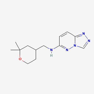 molecular formula C13H19N5O B7242211 N-[(2,2-dimethyloxan-4-yl)methyl]-[1,2,4]triazolo[4,3-b]pyridazin-6-amine 