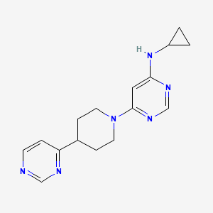 molecular formula C16H20N6 B7242255 N-cyclopropyl-6-(4-pyrimidin-4-ylpiperidin-1-yl)pyrimidin-4-amine 