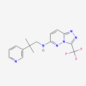 molecular formula C15H15F3N6 B7242297 N-(2-methyl-2-pyridin-3-ylpropyl)-3-(trifluoromethyl)-[1,2,4]triazolo[4,3-b]pyridazin-6-amine 