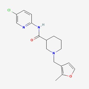 molecular formula C17H20ClN3O2 B7242570 N-(5-chloropyridin-2-yl)-1-[(2-methylfuran-3-yl)methyl]piperidine-3-carboxamide 