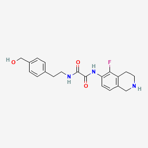 molecular formula C20H22FN3O3 B7242737 N'-(5-fluoro-1,2,3,4-tetrahydroisoquinolin-6-yl)-N-[2-[4-(hydroxymethyl)phenyl]ethyl]oxamide 