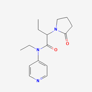 molecular formula C15H21N3O2 B7242739 N-ethyl-2-(2-oxopyrrolidin-1-yl)-N-pyridin-4-ylbutanamide 