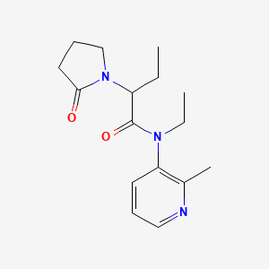 molecular formula C16H23N3O2 B7242773 N-ethyl-N-(2-methylpyridin-3-yl)-2-(2-oxopyrrolidin-1-yl)butanamide 