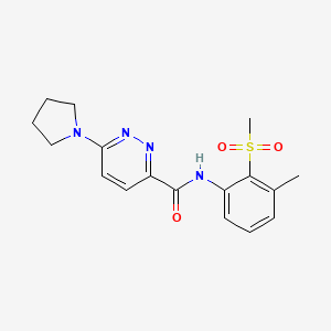 molecular formula C17H20N4O3S B7242819 N-(3-methyl-2-methylsulfonylphenyl)-6-pyrrolidin-1-ylpyridazine-3-carboxamide 