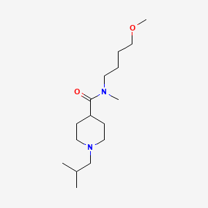 molecular formula C16H32N2O2 B7242856 N-(4-methoxybutyl)-N-methyl-1-(2-methylpropyl)piperidine-4-carboxamide 