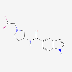 molecular formula C15H17F2N3O B7242913 N-[1-(2,2-difluoroethyl)pyrrolidin-3-yl]-1H-indole-5-carboxamide 