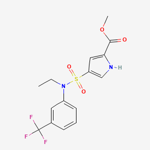 molecular formula C15H15F3N2O4S B7242944 methyl 4-[ethyl-[3-(trifluoromethyl)phenyl]sulfamoyl]-1H-pyrrole-2-carboxylate 