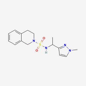 molecular formula C15H20N4O2S B7243039 N-[1-(1-methylpyrazol-3-yl)ethyl]-3,4-dihydro-1H-isoquinoline-2-sulfonamide 