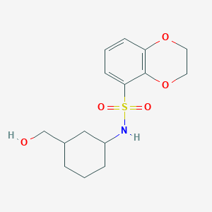 molecular formula C15H21NO5S B7243070 N-[3-(hydroxymethyl)cyclohexyl]-2,3-dihydro-1,4-benzodioxine-5-sulfonamide 